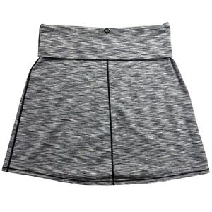 Prana Lean Skirt Gray Space Dye Athletic Yoga Fold Over Waist M